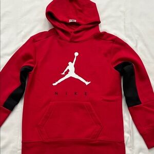 Nike Red and Black Hoodie with Jumpman Logo